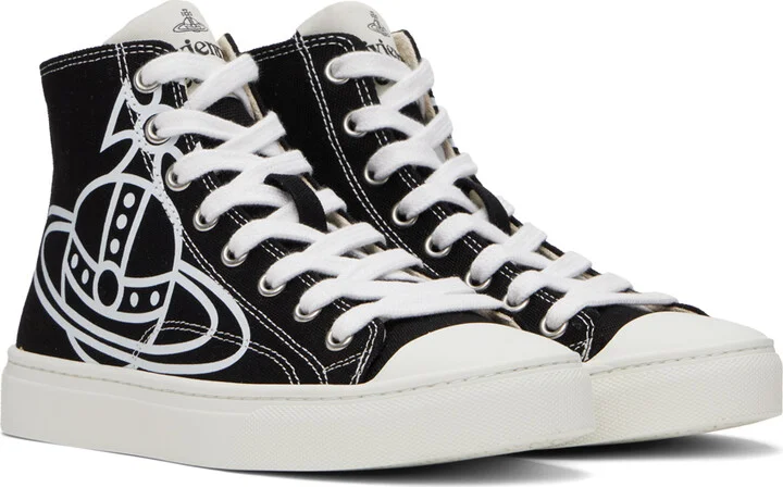 Vivienne Westwood Black Plimsoll High-Top Sneakers - Image 4