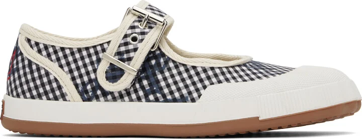 Vivienne Westwood Black & White Animal Gym Bar Ballerina Flats