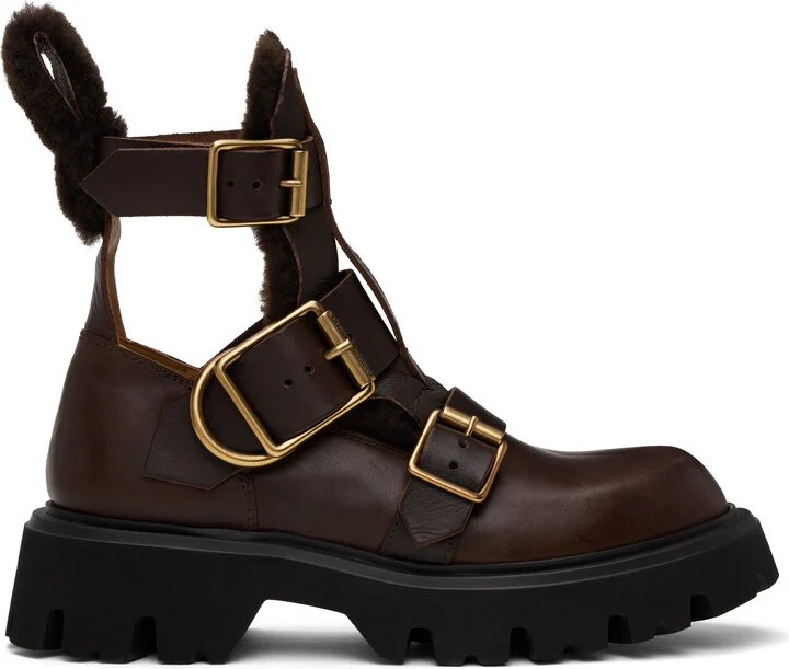 Vivienne Westwood Brown Rome Commando Boots