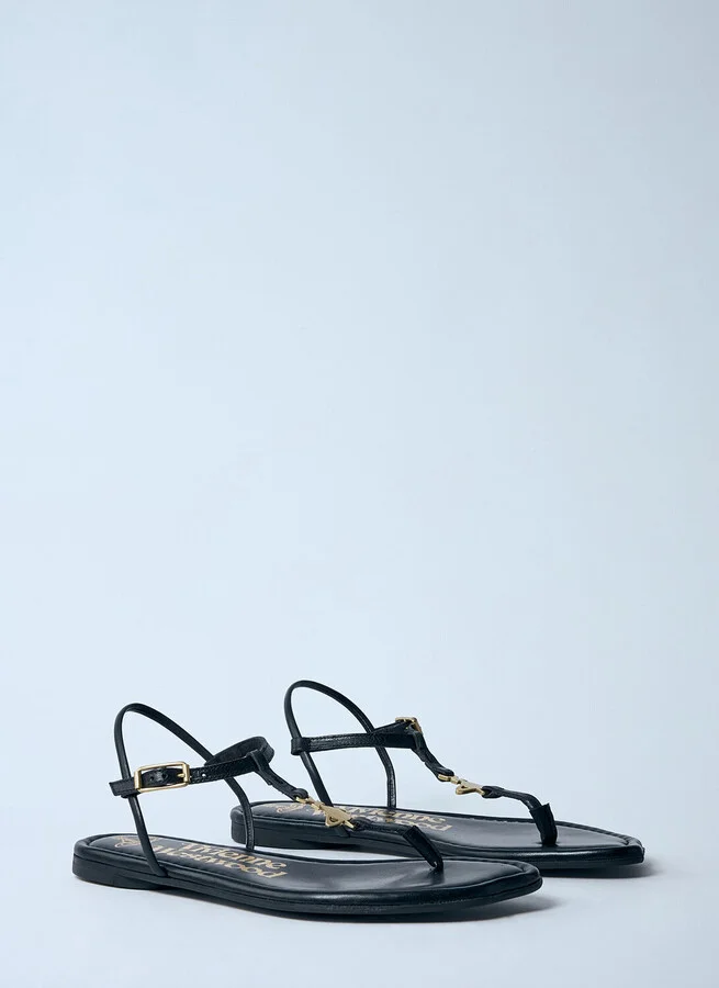 Vivienne Westwood Orb Thong Sandal - Woman Sandals Black Eu - 40 - Image 2