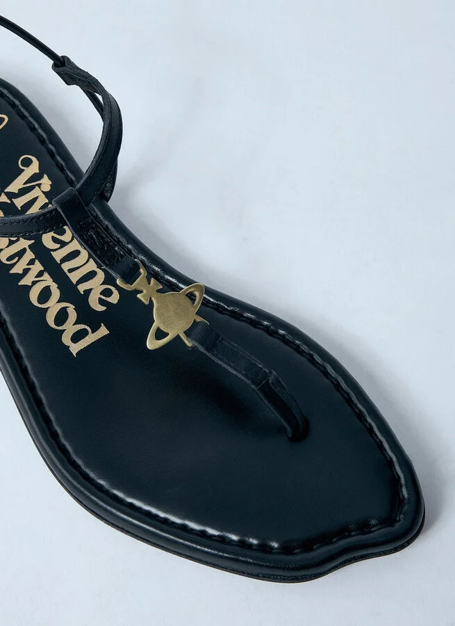 Vivienne Westwood Orb Thong Sandal - Woman Sandals Black Eu - 40 - Image 3