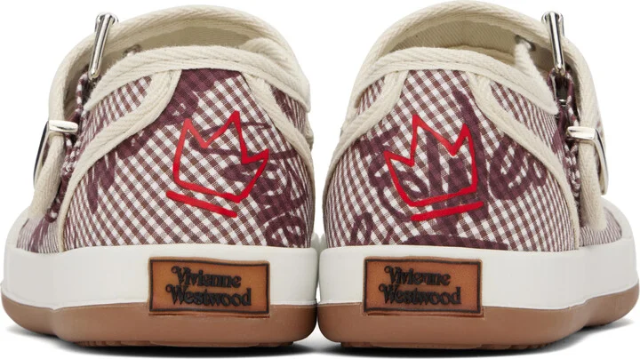 Vivienne Westwood Red & White Animal Gym Bar Ballerina Flats - Image 2