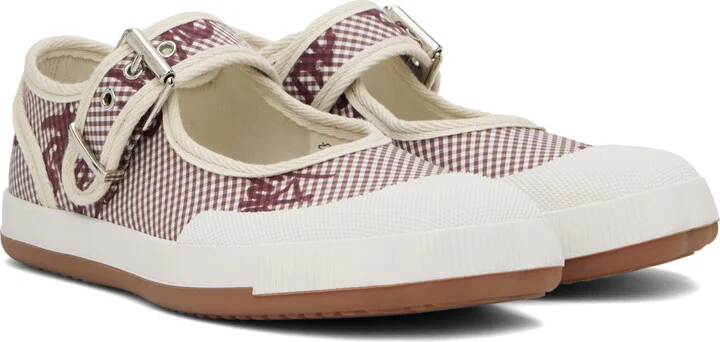 Vivienne Westwood Red & White Animal Gym Bar Ballerina Flats - Image 4