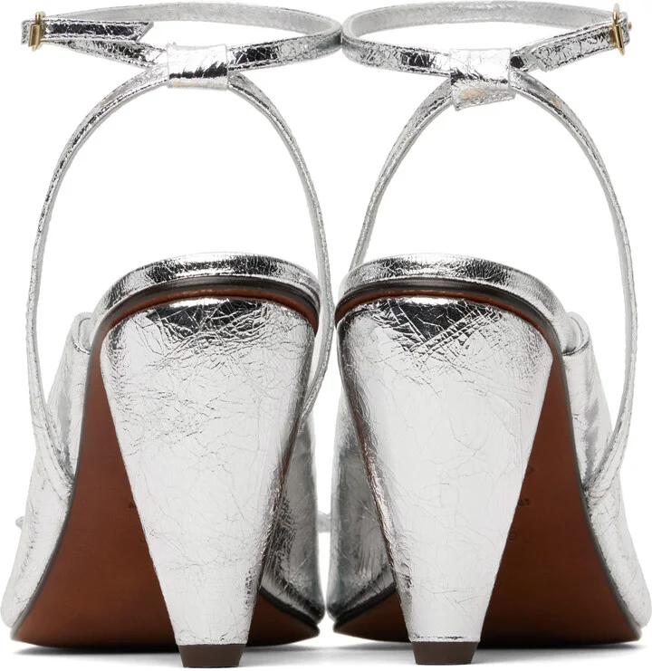 Vivienne Westwood Silver Bow Peep Heels - Image 2