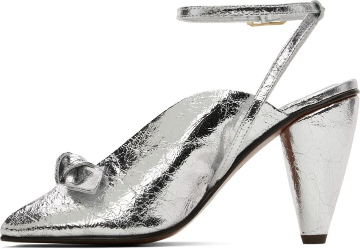 Vivienne Westwood Silver Bow Peep Heels - Image 3