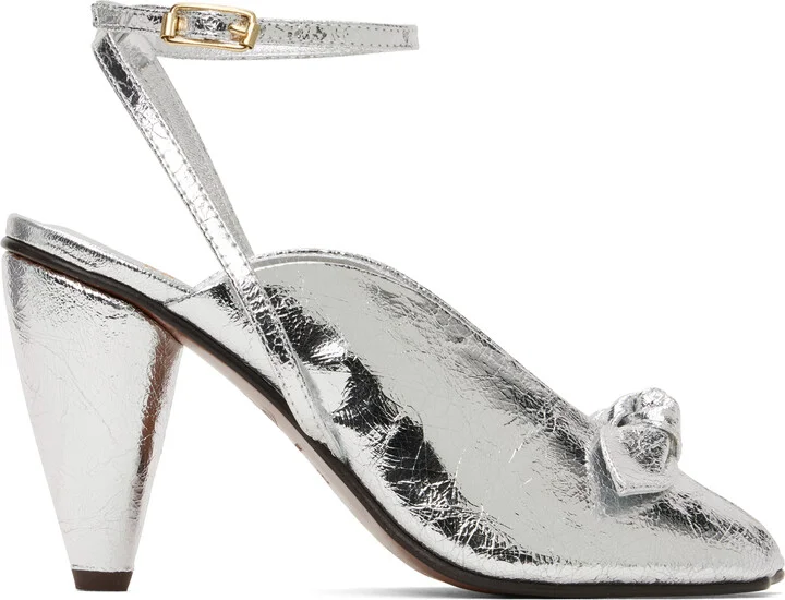 Vivienne Westwood Silver Bow Peep Heels