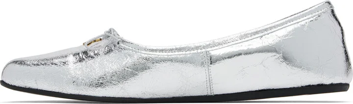 Vivienne Westwood Silver Brigitte Ballerina Flats - Image 3