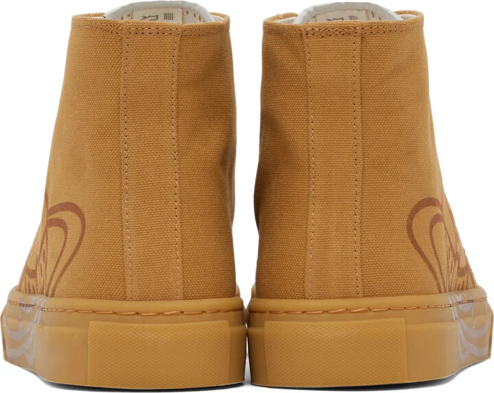 Vivienne Westwood Tan High Top Canvas Plimsoll Sneakers - Image 2