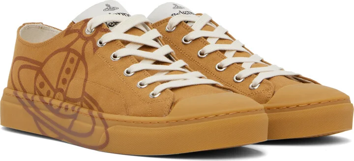 Vivienne Westwood Tan Low-Top Plimsoll Sneakers - Image 4
