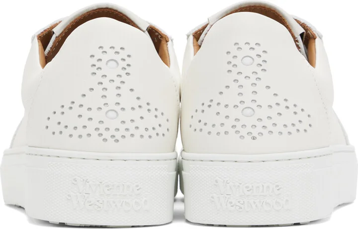 Vivienne Westwood White Classic Punch Trainer Low Top Sneakers - Image 2