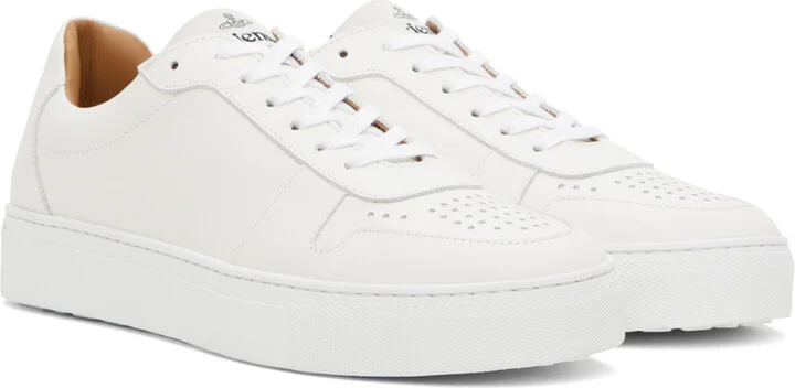Vivienne Westwood White Classic Punch Trainer Low Top Sneakers - Image 4