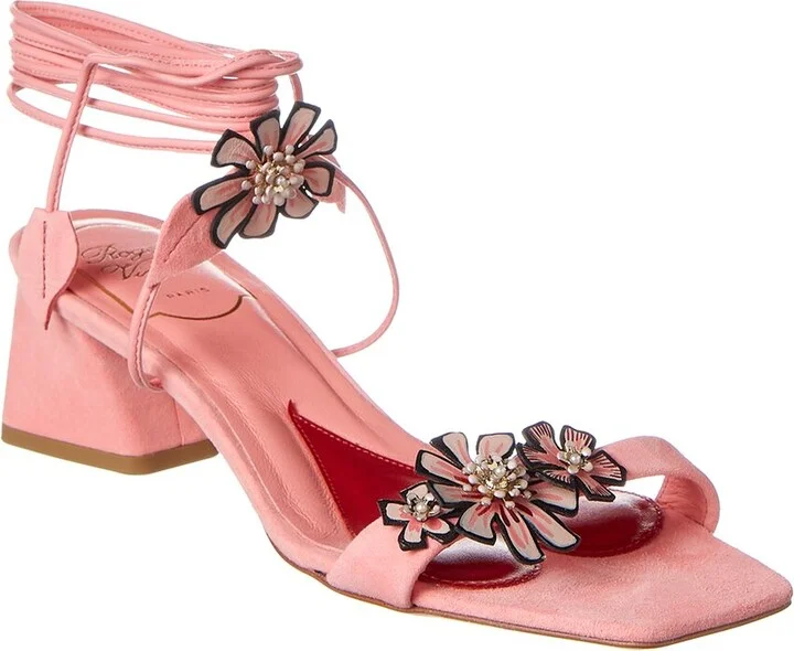 Vivier Blossom Suede Sandal