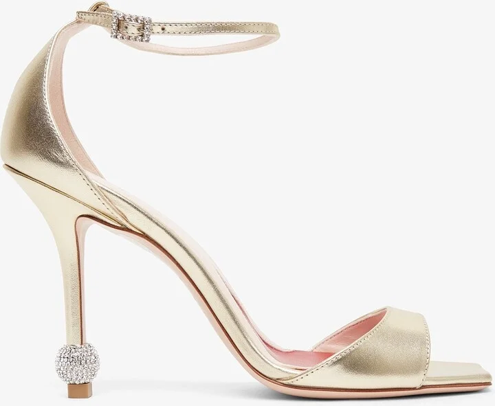 Vivier Marlene 100 embellished gold sandals