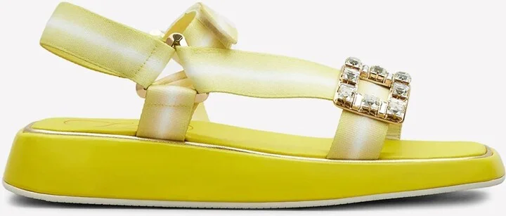 Vivier Slide Trekky Crystal Buckle Sandals