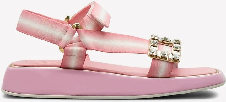 Vivier Slide Trekky Crystal Buckle Sandals