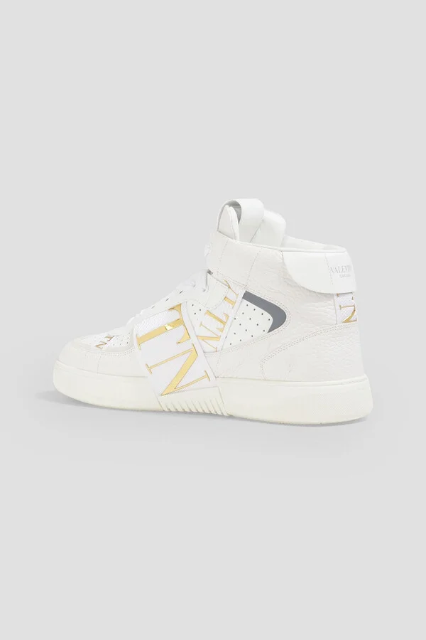 VL7N smooth and pebbled-leather high-top sneakers - Image 3