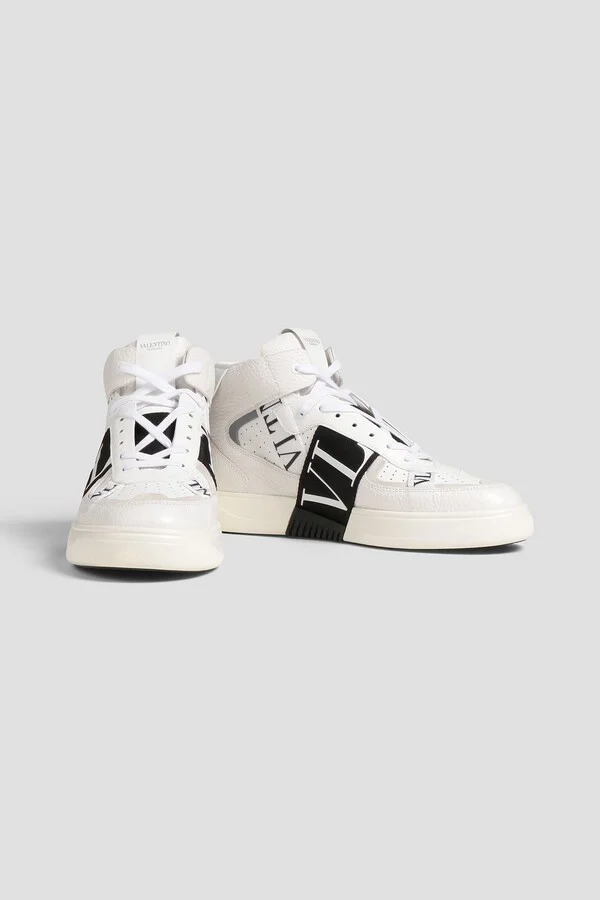 VL7N smooth and pebbled-leather high-top sneakers - Image 2