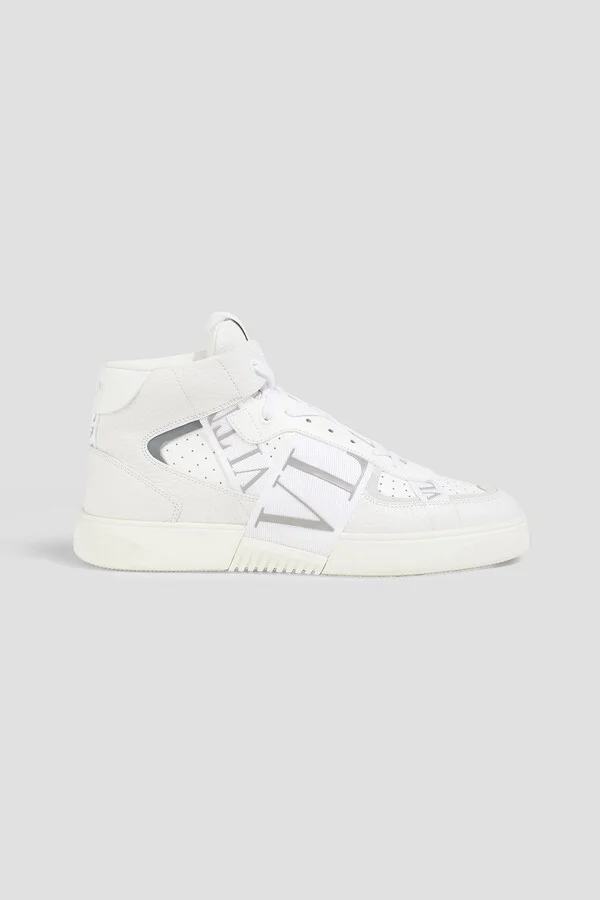 VL7N smooth and pebbled-leather high-top sneakers