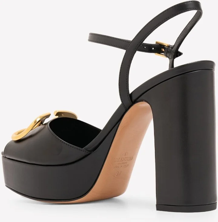 VLogo 120 Leather Platform Sandals - Image 2