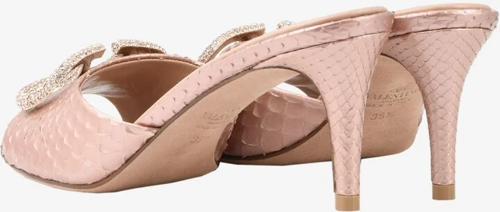 VLogo 70 Crystal Buckle Mules in Elaphe Leather - Image 2