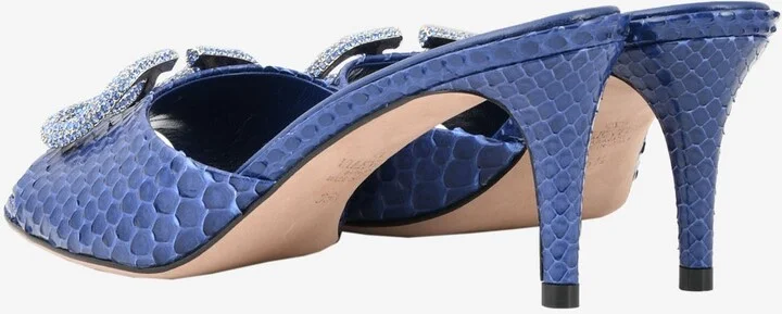 VLogo 70 Crystal Buckle Mules in Elaphe Leather - Image 2