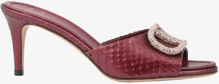 VLogo 70 Crystal Buckle Mules in Elaphe Leather