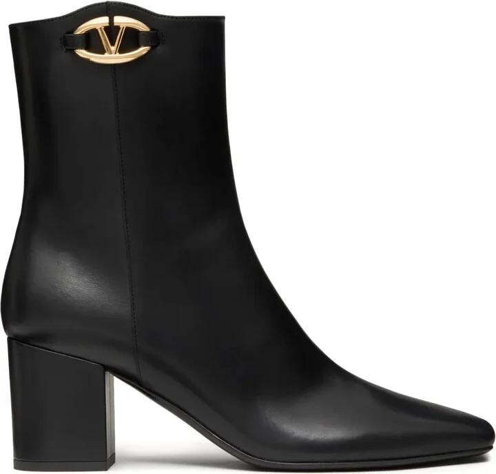 VLogo 70mm leather ankle boots
