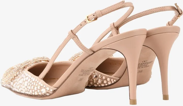 VLogo 80 Crystal-Embellished Slingback Pumps - Image 2