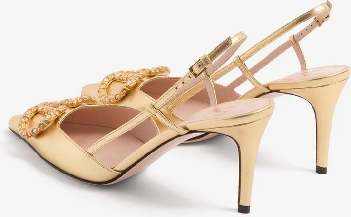 VLogo 80 Laminated Nappa Slingback Pumps - Image 2