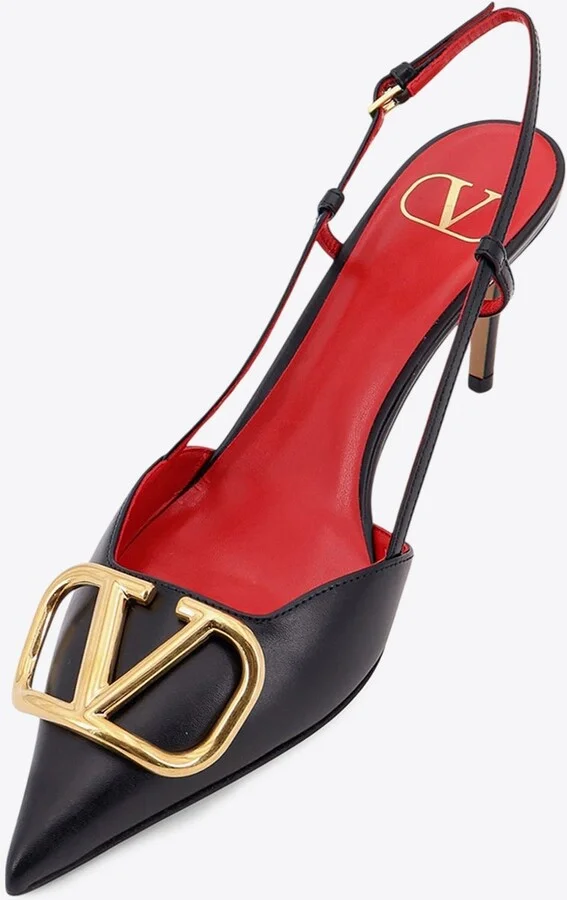 VLogo 80 Leather Slingback Pumps - Image 3