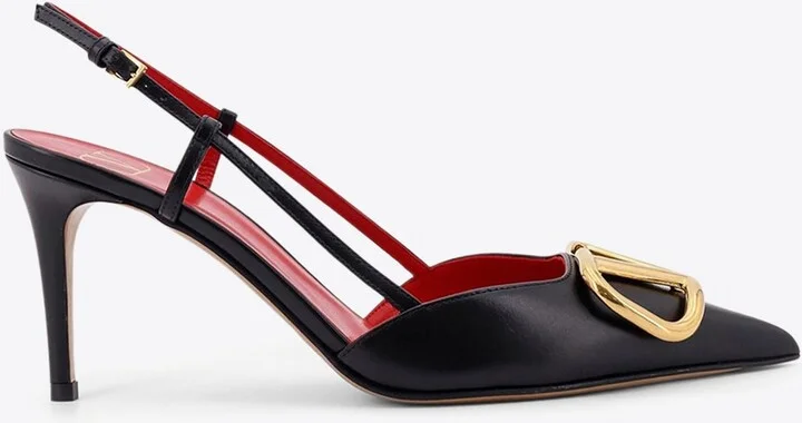 VLogo 80 Leather Slingback Pumps