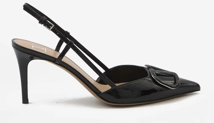 VLogo 80 Leather Slingback Pumps