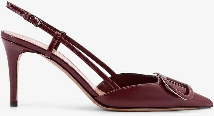 VLogo 80 Signature Leather Slingback Pumps