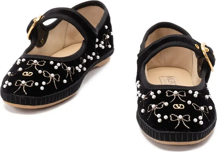 VLogo bow-embellished ballet flats - Image 2