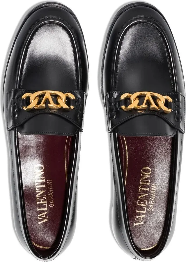 VLogo Chain leather loafers - Image 3