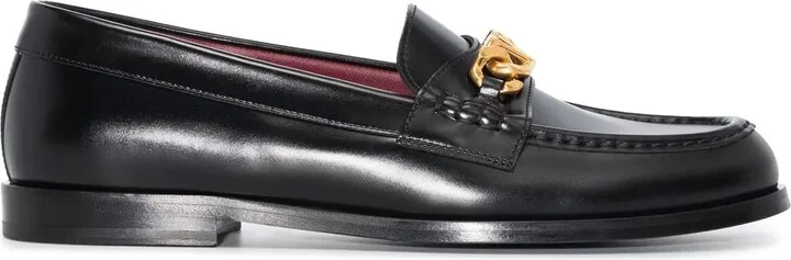 VLogo Chain leather loafers