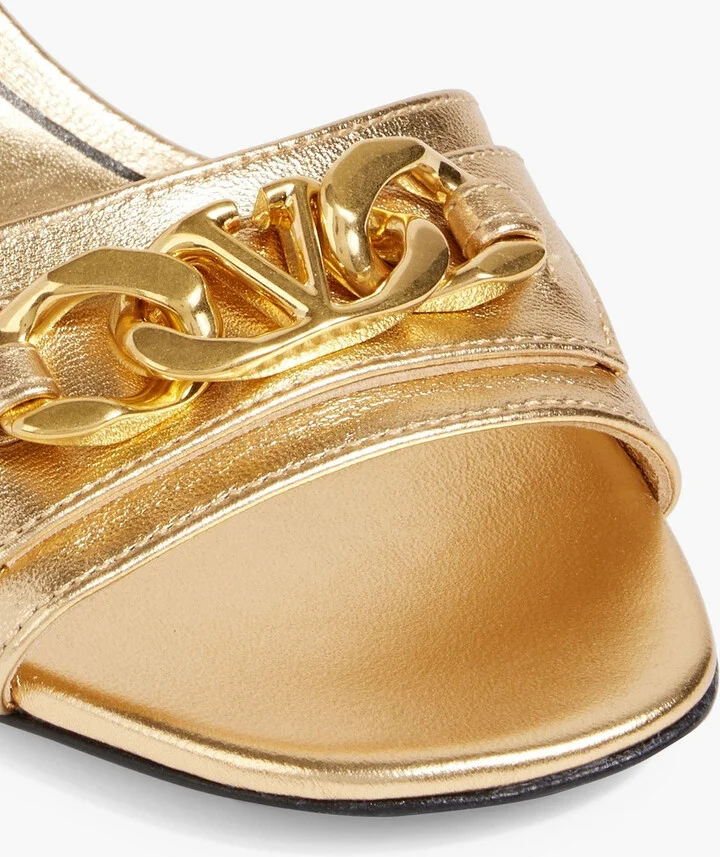 VLOGO Chain metallic leather sandals - Image 4