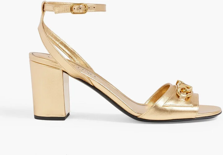 VLOGO Chain metallic leather sandals