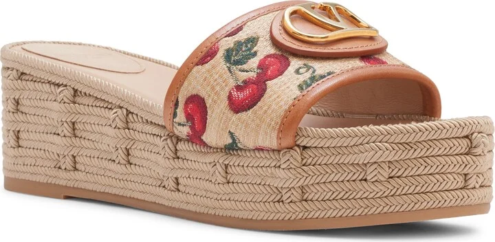 VLOGO Cherries Flatform Slide Sandal