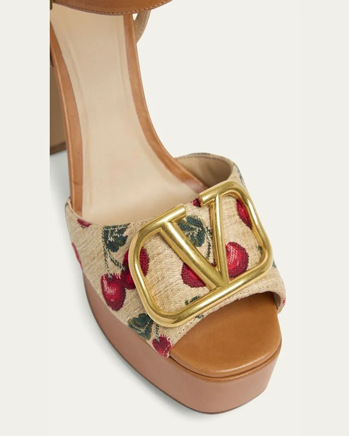 VLogo Cherry Ankle-Strap Platform Sandals - Image 3