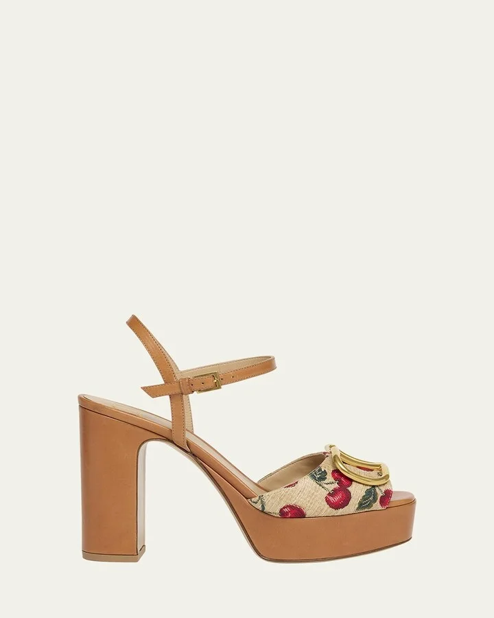 VLogo Cherry Ankle-Strap Platform Sandals