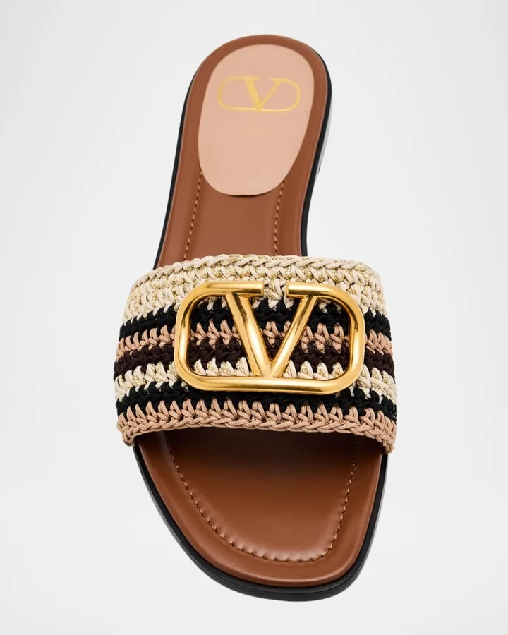 VLogo Crochet Flat Slide Sandals - Image 4