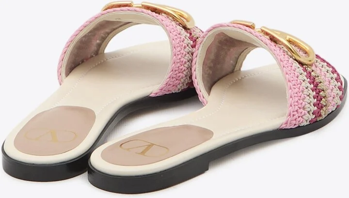 VLogo Crochet Knit Flat Sandals - Image 2