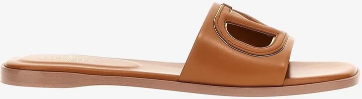 VLogo Cut-Out Flat Sandals