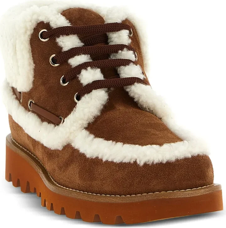VLogo-detail lace-up leather boots - Image 2