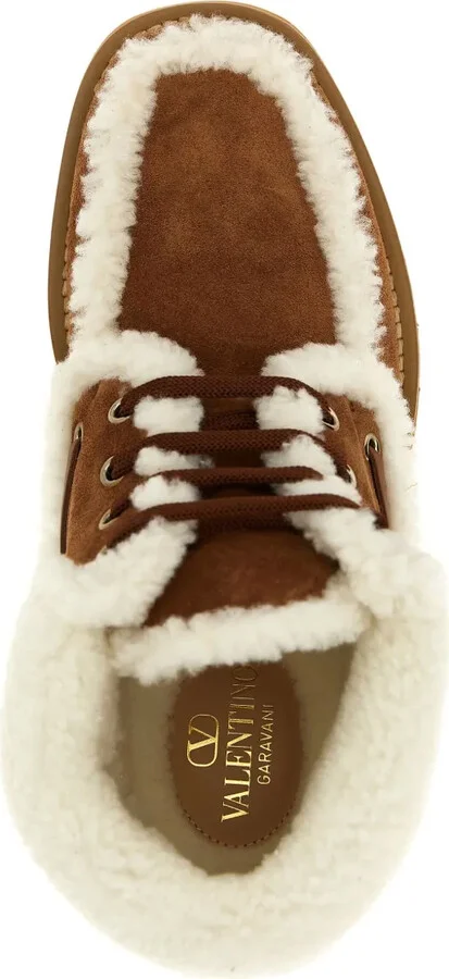 VLogo-detail lace-up leather boots - Image 3