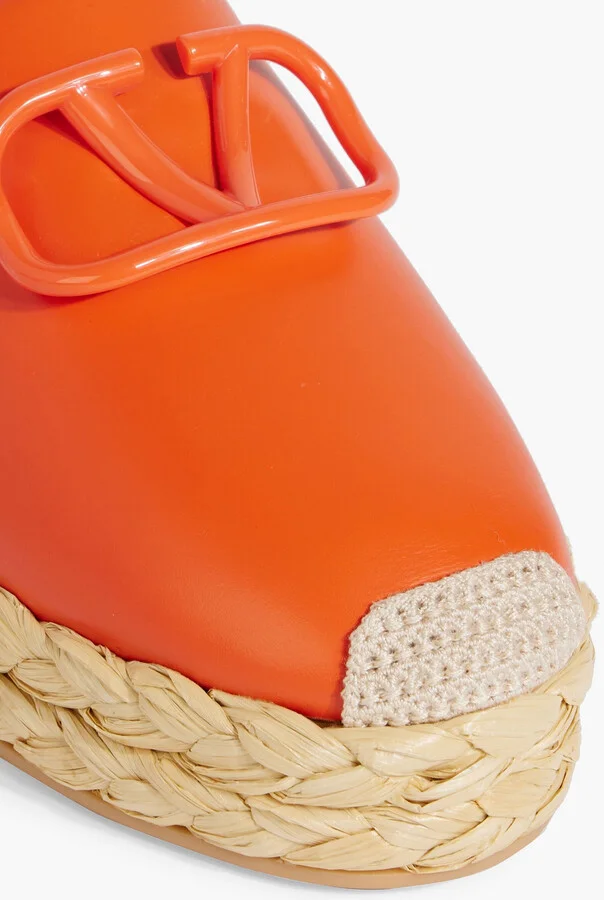 VLOGO embellished leather espadrille slippers - Image 4