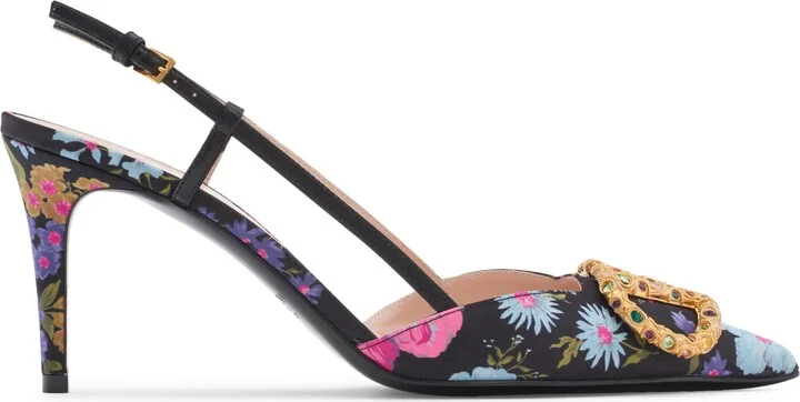 VLOGO Floral Silk Twill Slingback Pump - Image 3