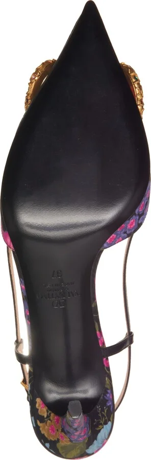 VLOGO Floral Silk Twill Slingback Pump - Image 6