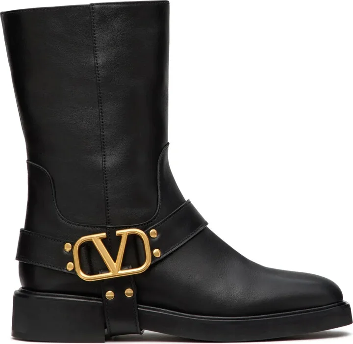 VLogo leather boots